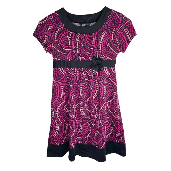 GEORGE Girls Pink & Black Dress - Picture 1 of 5